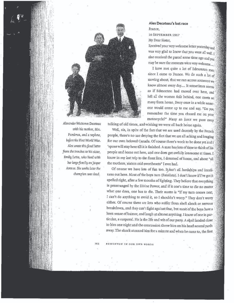 Alexander Decoteau: Edmonton: In Our Own Words, page 1. Archive no. 231462